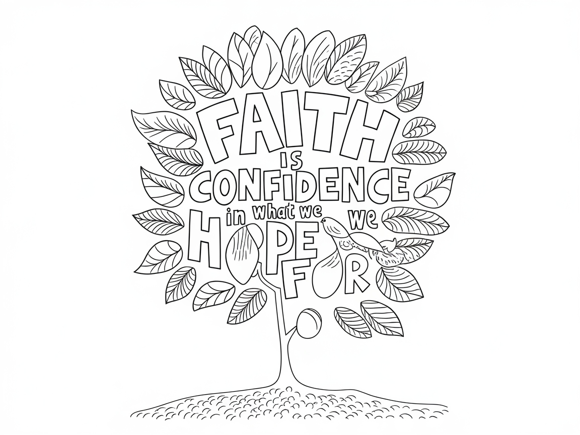 Tree of Faith: A Hopeful Coloring Page