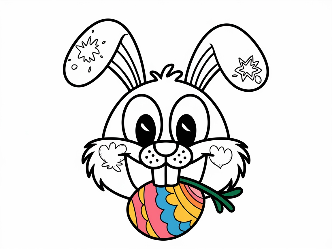 Easter Bunny with a Colorful Egg