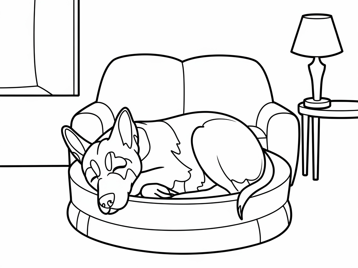 Cozy Belgian Malinois Snoozing at Home
