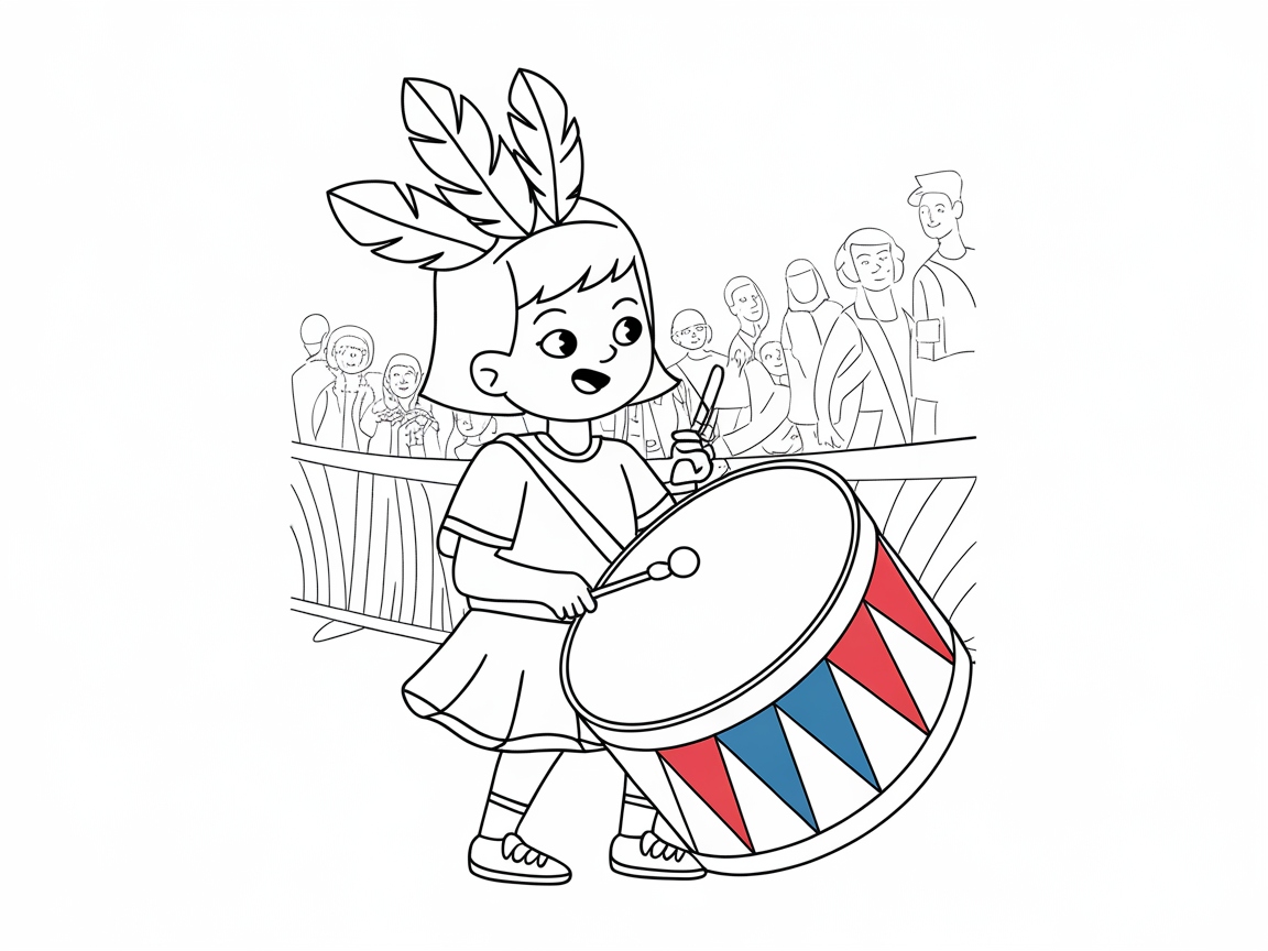 Join the Parade with This Festive Drummer Girl