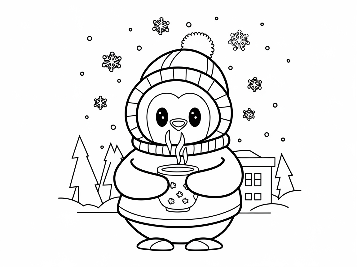Cozy Up with This Adorable Penguin Sipping Tea