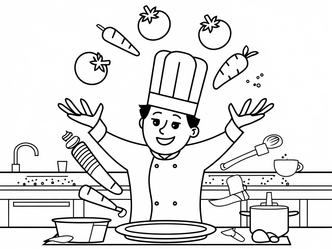 Juggling Joys in the Kitchen with This Playful Chef Page