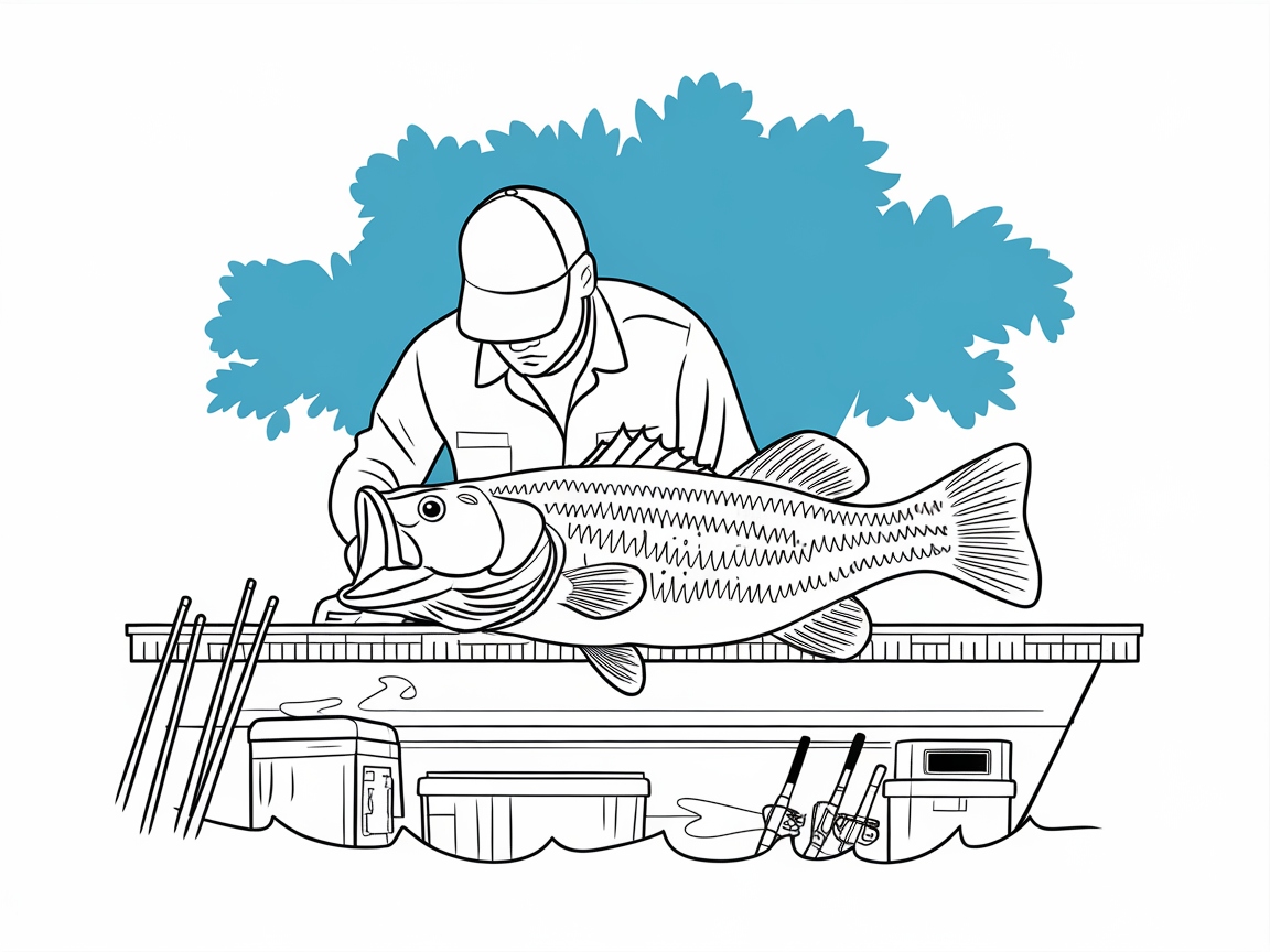 Proud Angler with Bass Catch