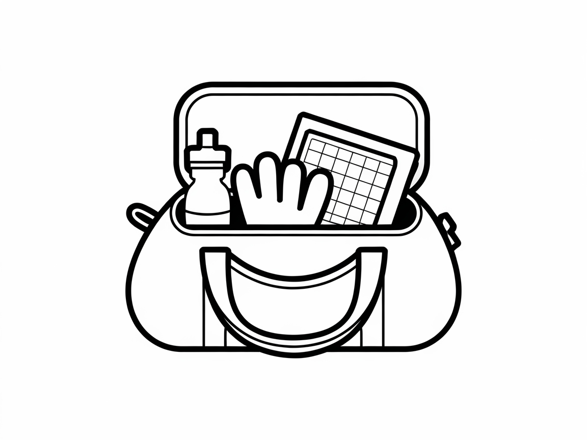 Pack Your Gear with This Baseball Bag Coloring Page