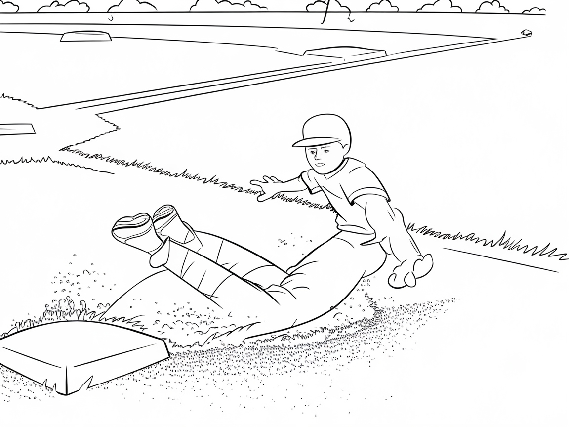 Slide into Home with This Action-Packed Coloring Page