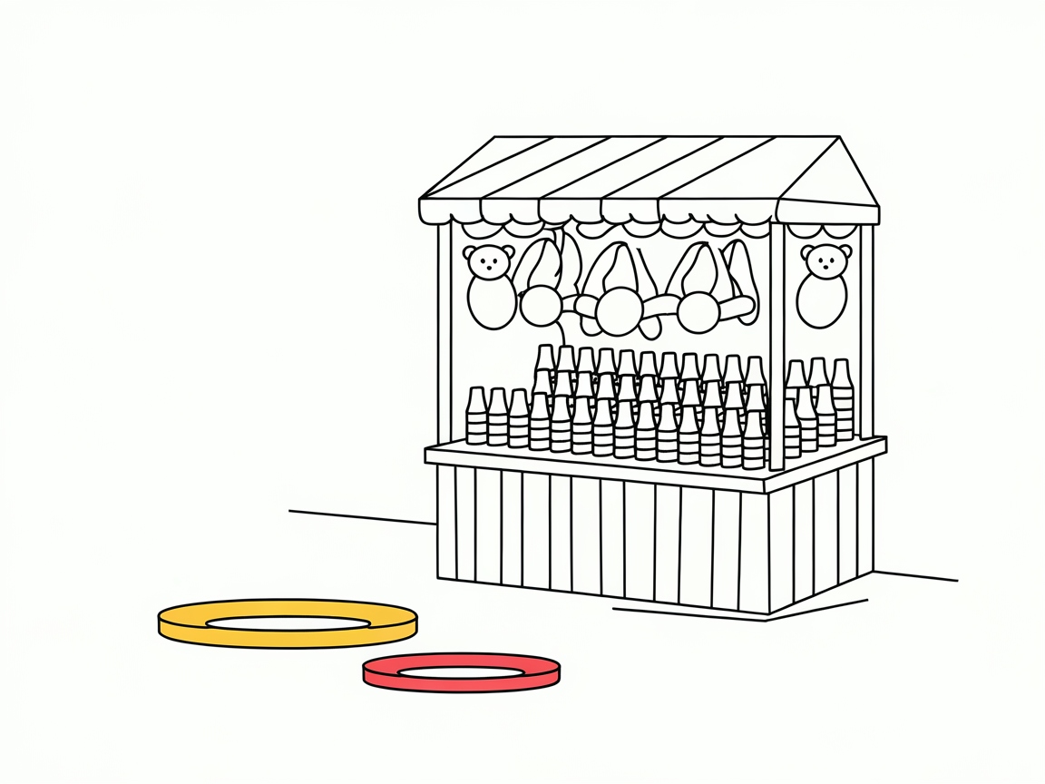 Ring Toss Game Brings Carnival Fun to Your Coloring Page