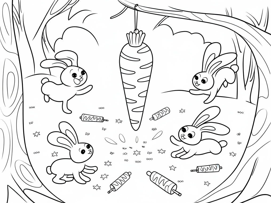Playful Bunny Lantern Chase