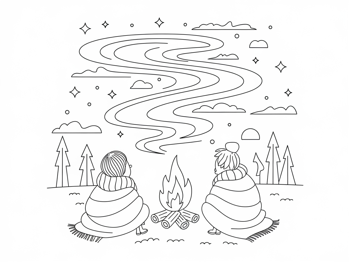 Serene Stargazing by the Campfire