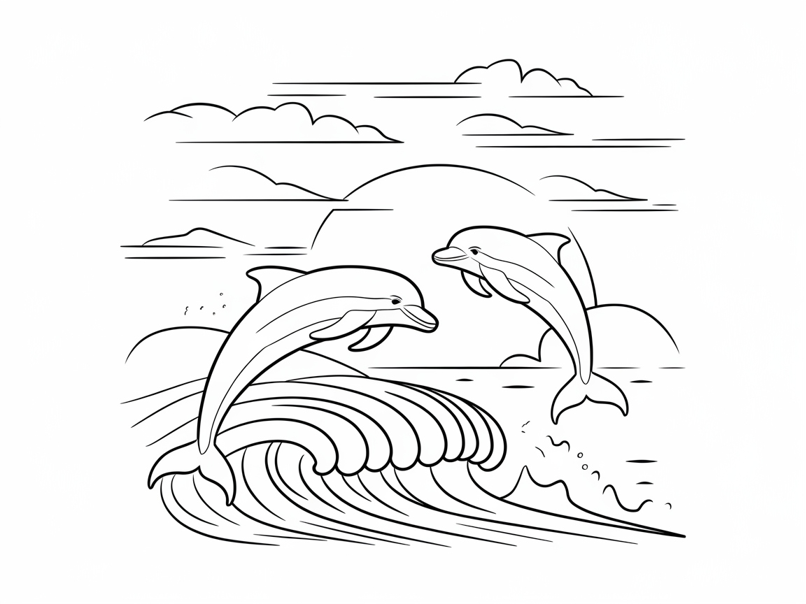Dive into Joy with This Playful Dolphin Duo Scene