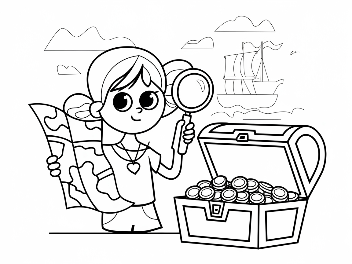 Set Sail on a Treasure Hunt with This Adventurous Explorer Page