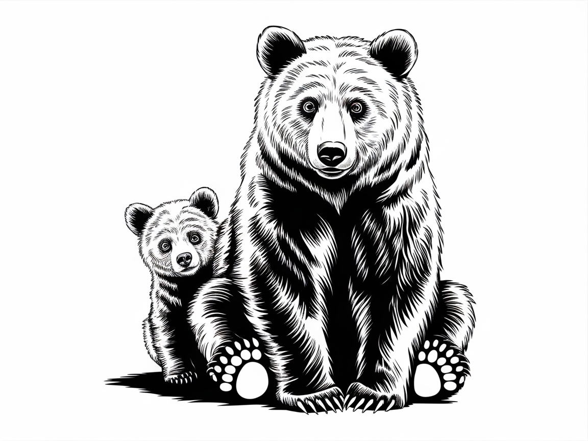 Cozy Up With This Bear Family Coloring Page