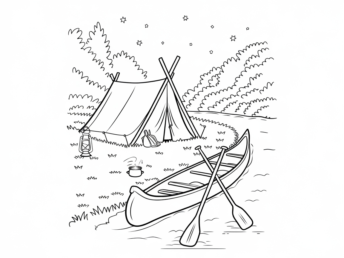 Paddle Into This Peaceful Riverside Camp Scene