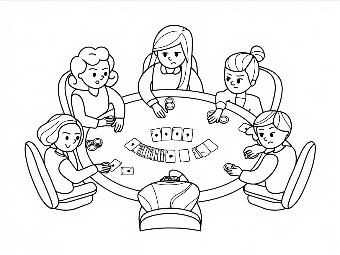 Friendly Poker Night Coloring Fun