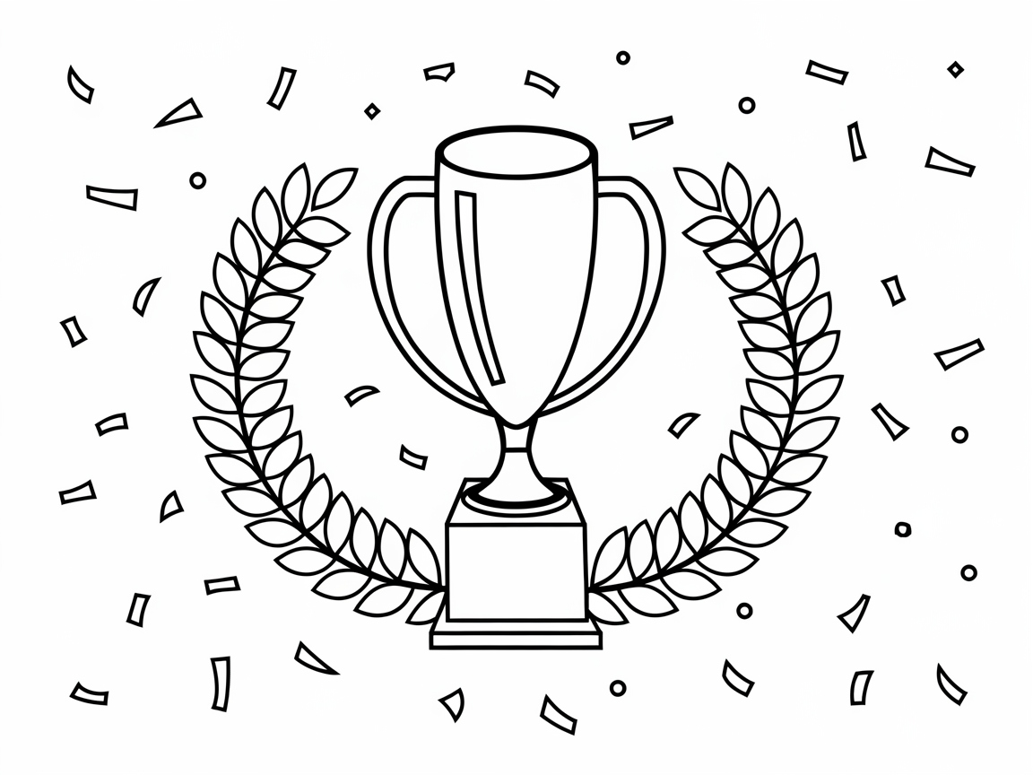 Celebrate Victory with This Trophy Coloring Page