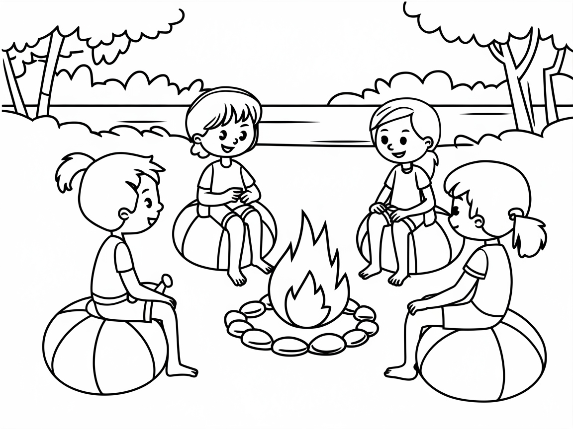 Cozy Campfire Fun with Beach Balls