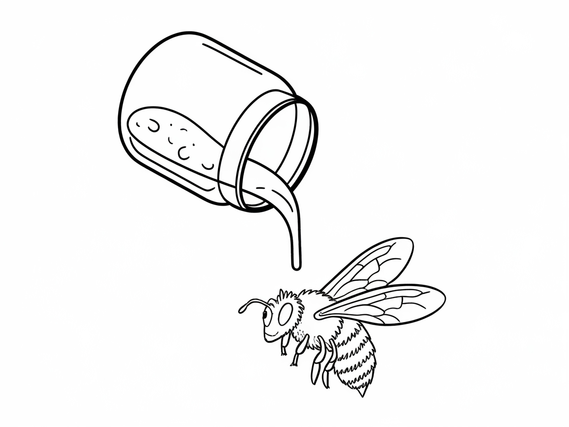 Sweet Encounter: Bee Meets Jar of Honey