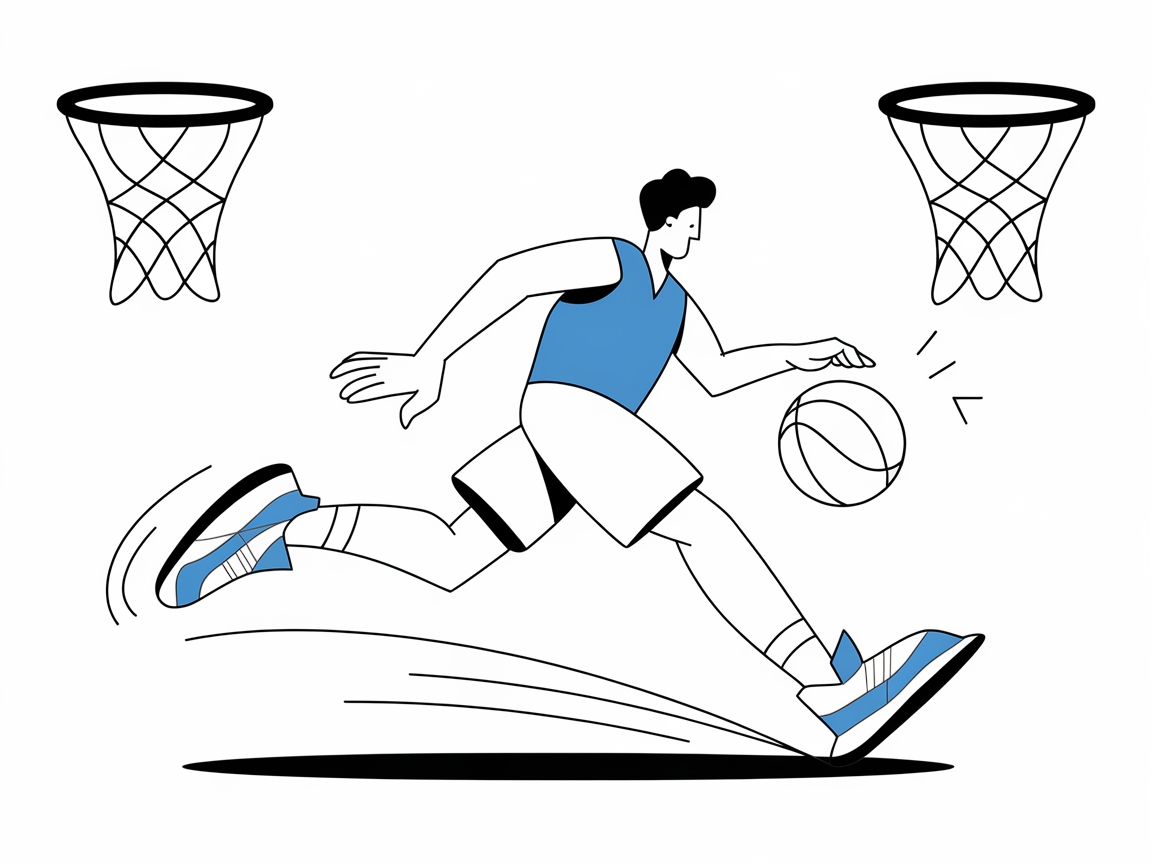 Speed and Precision: Basketball Player on the Move