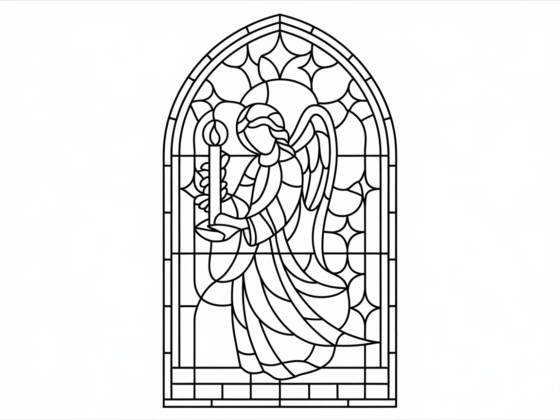 Illuminate an Angel in Stained Glass Style
