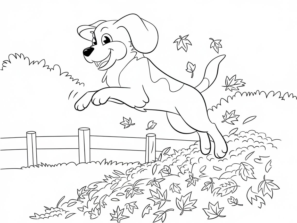 Joyful Beagle Leaping Through Autumn Leaves