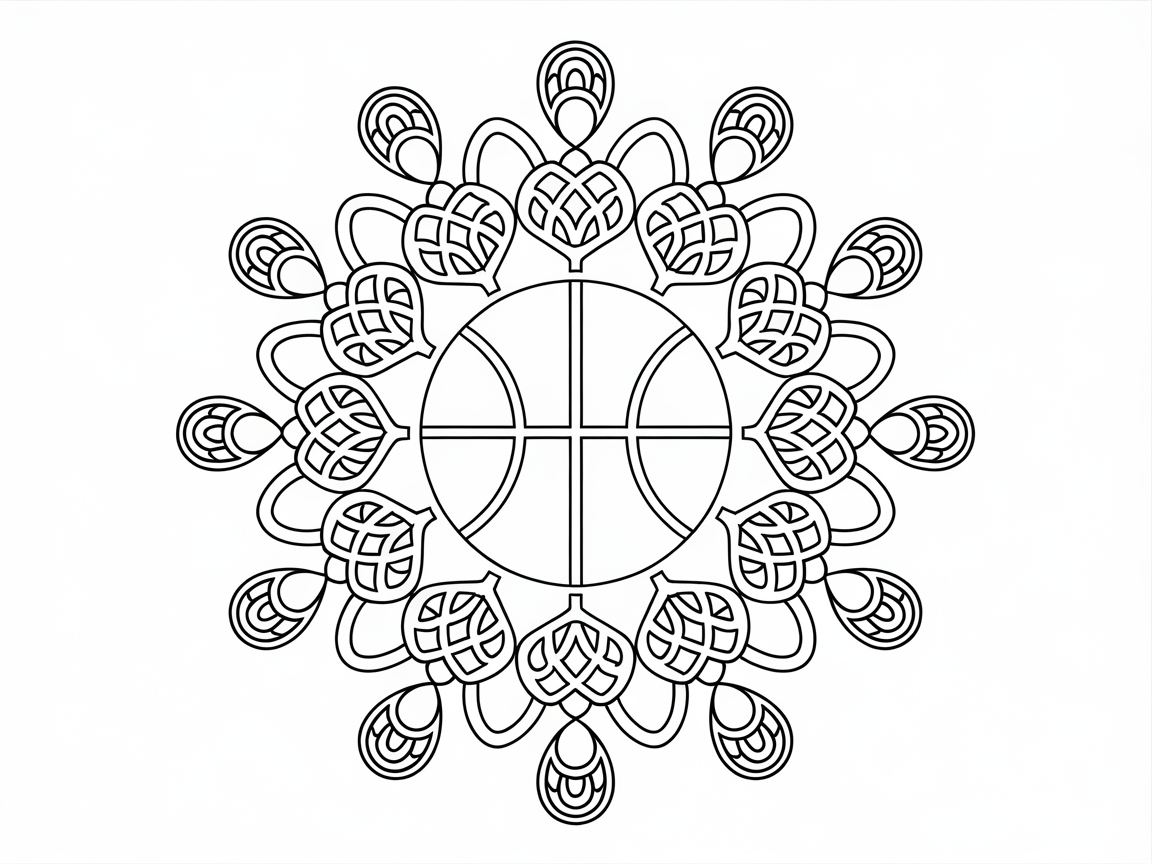 Dive into This Intricate Basketball Mandala