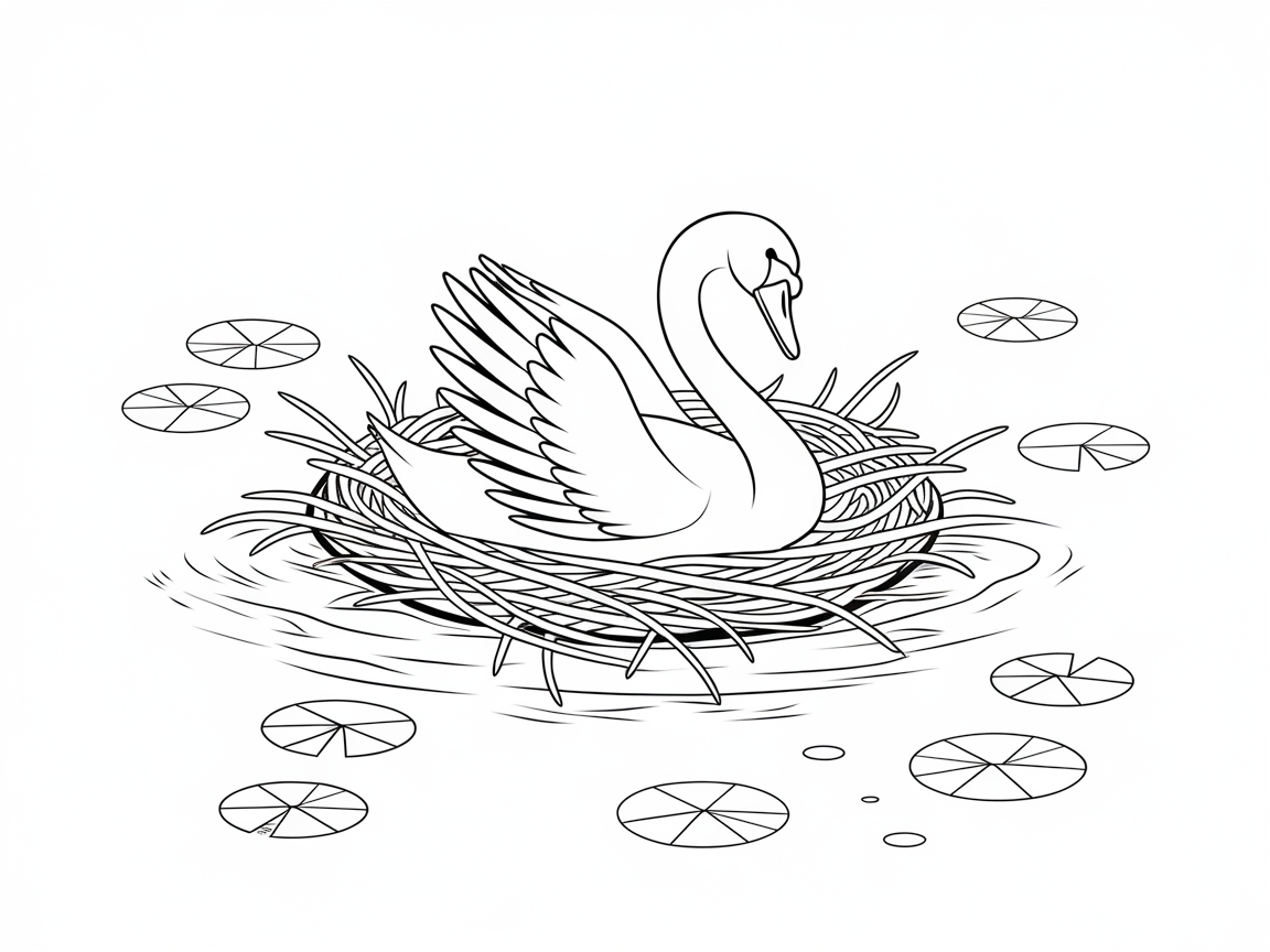 Bring Elegance to Life with This Swan on Nest Scene