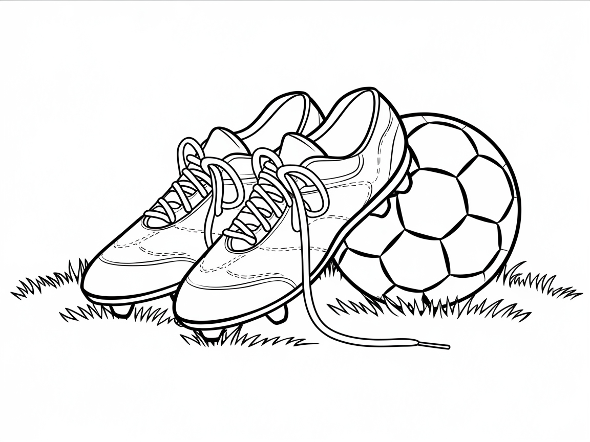 Lace Up with This Soccer Cleats Coloring Page