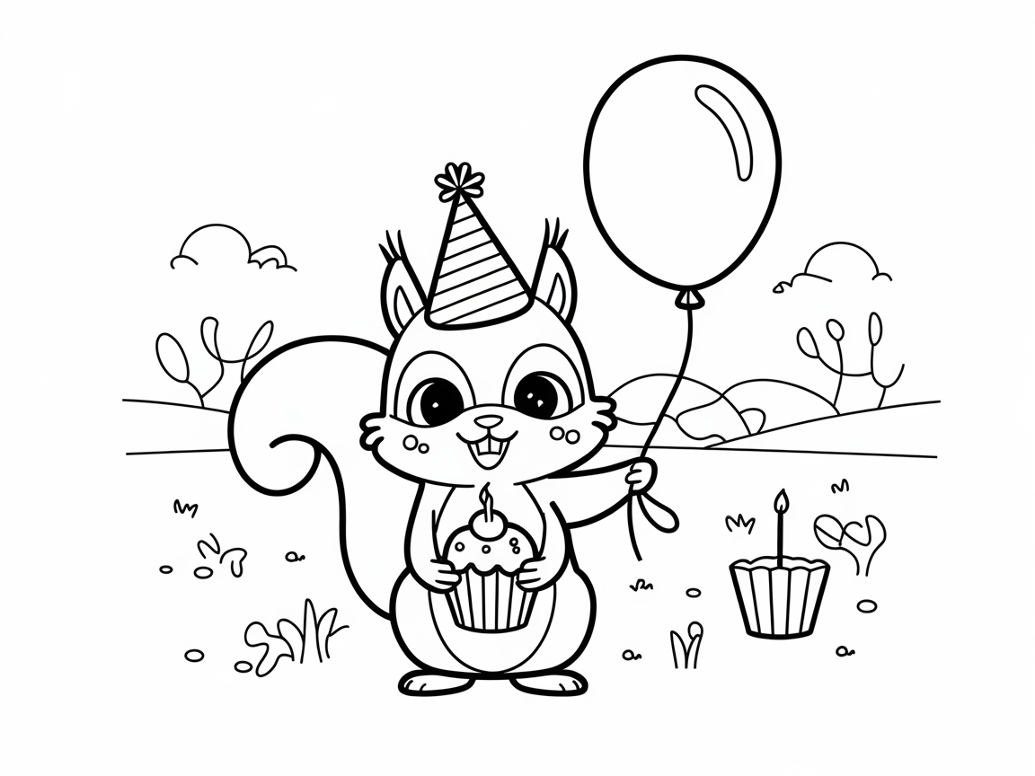 Birthday Bash with a Festive Squirrel