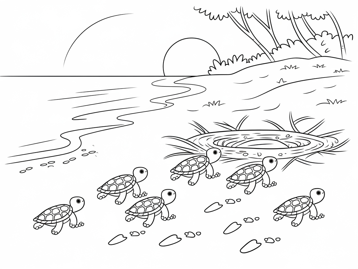 Join These Baby Turtles on Their Beach Adventure