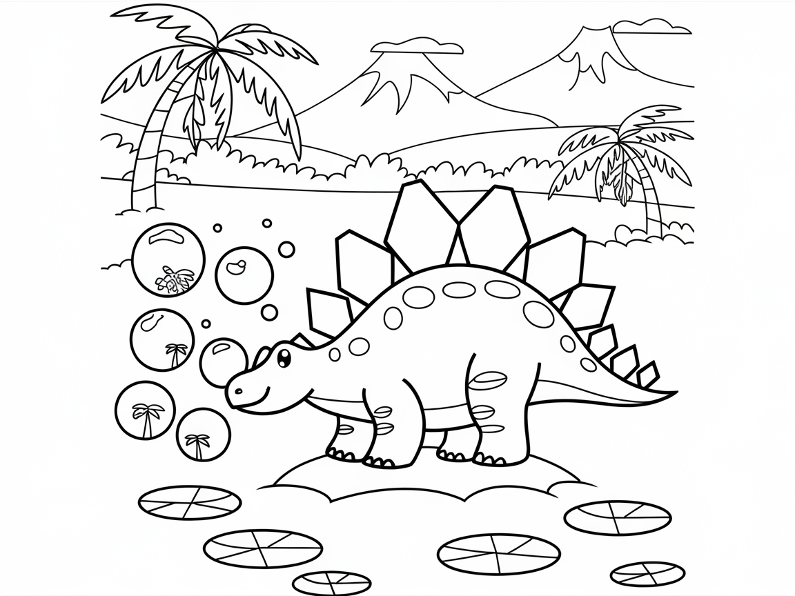 Dinosaur Delight in Bubble Land