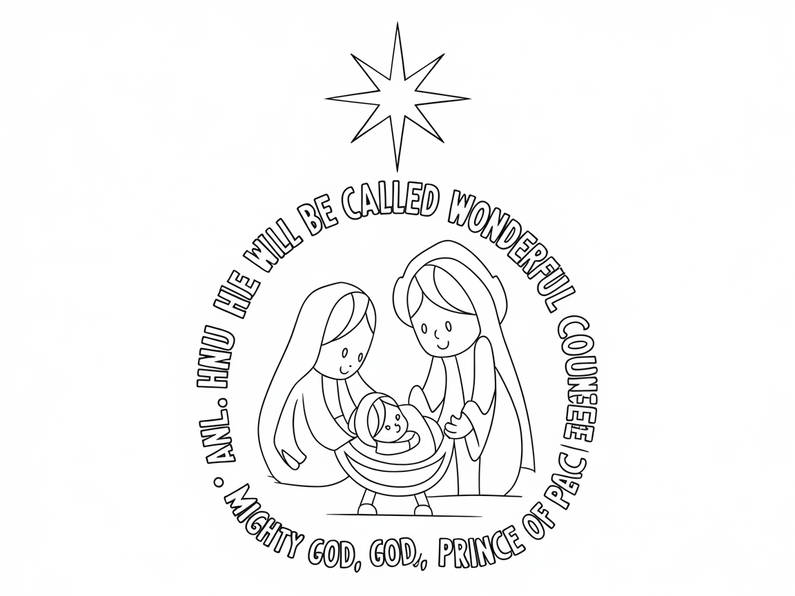 Nativity Joy: A Heartwarming Christmas Coloring Page