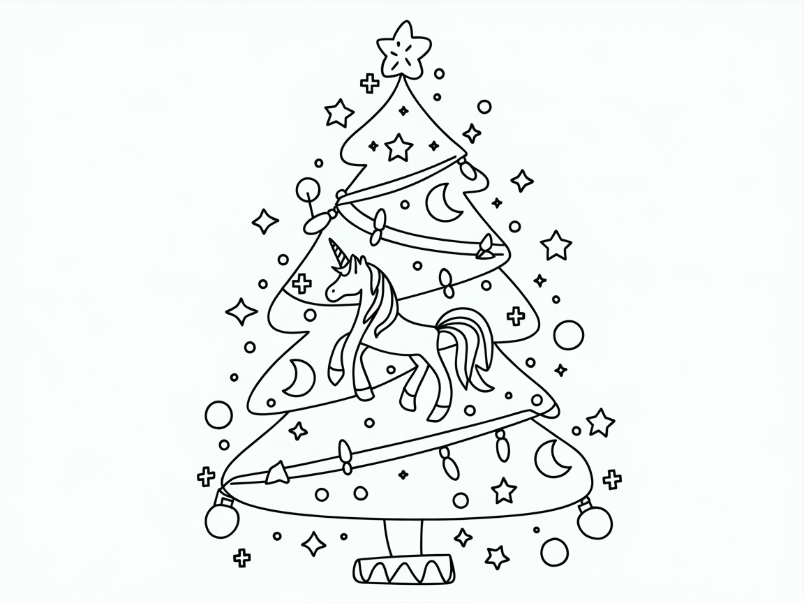 Whimsical Unicorn Christmas Tree