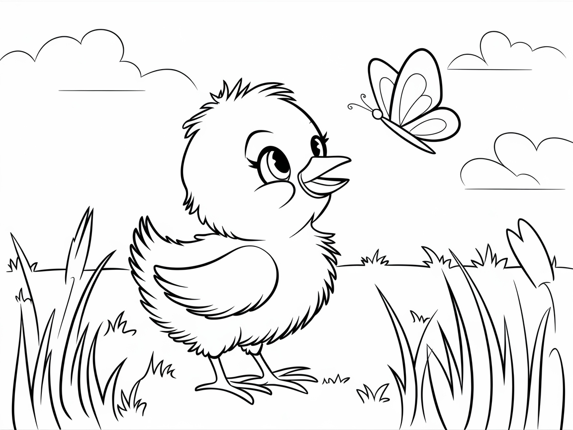 Chick and Butterfly Playtime