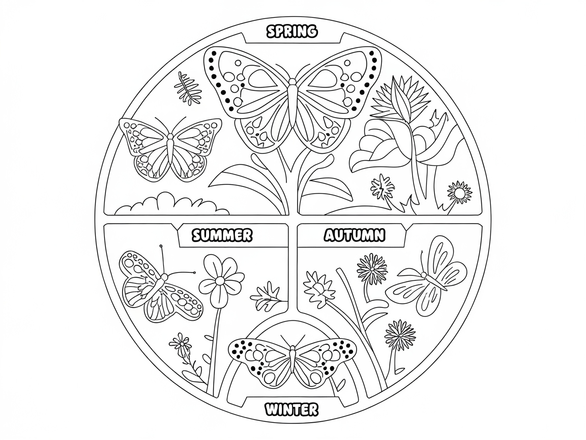 Seasonal Butterfly Adventure: A Year in Bloom