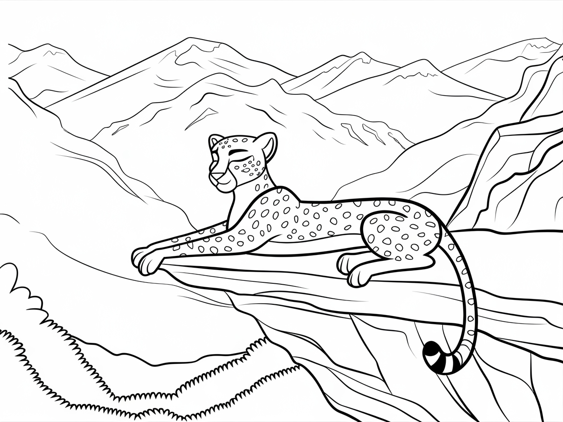 Majestic Cheetah Overlooking Mountain Vistas