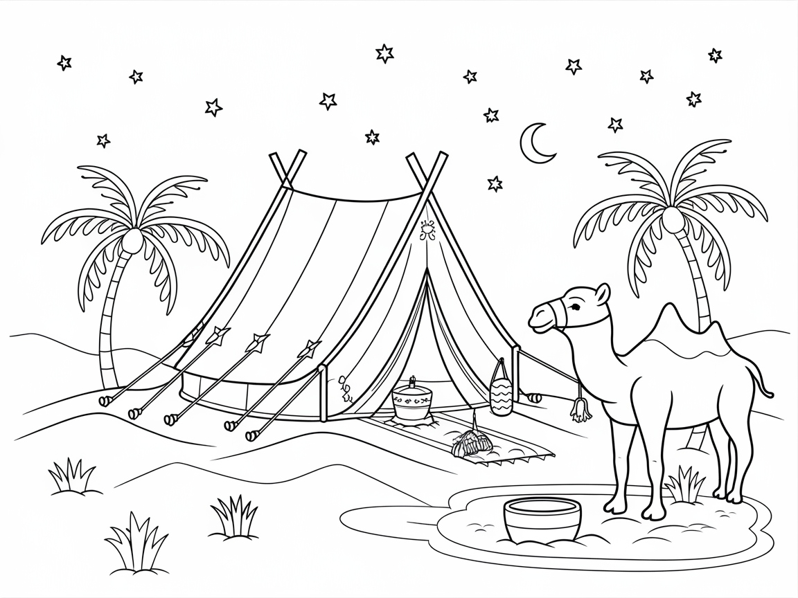 Desert Camping Adventure with a Camel