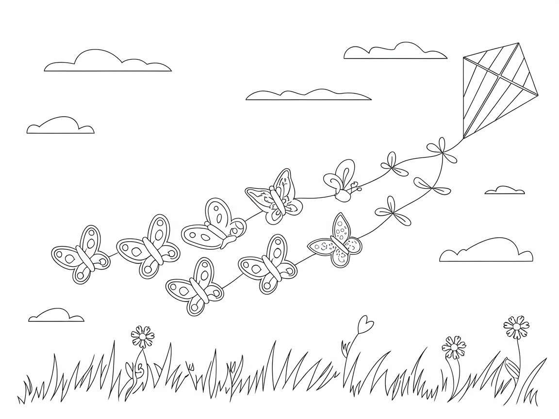 Butterfly Kite Adventure in a Spring Sky