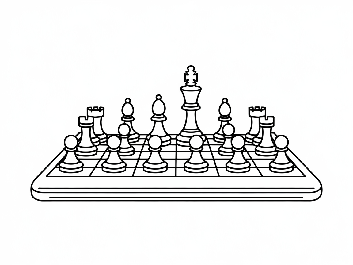 Dive into the World of Strategy with This Chess Set Coloring Page