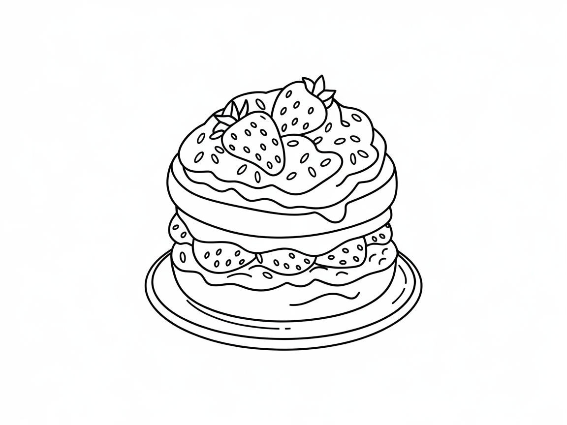 Layered Strawberry Shortcake: A Sweet Coloring Treat