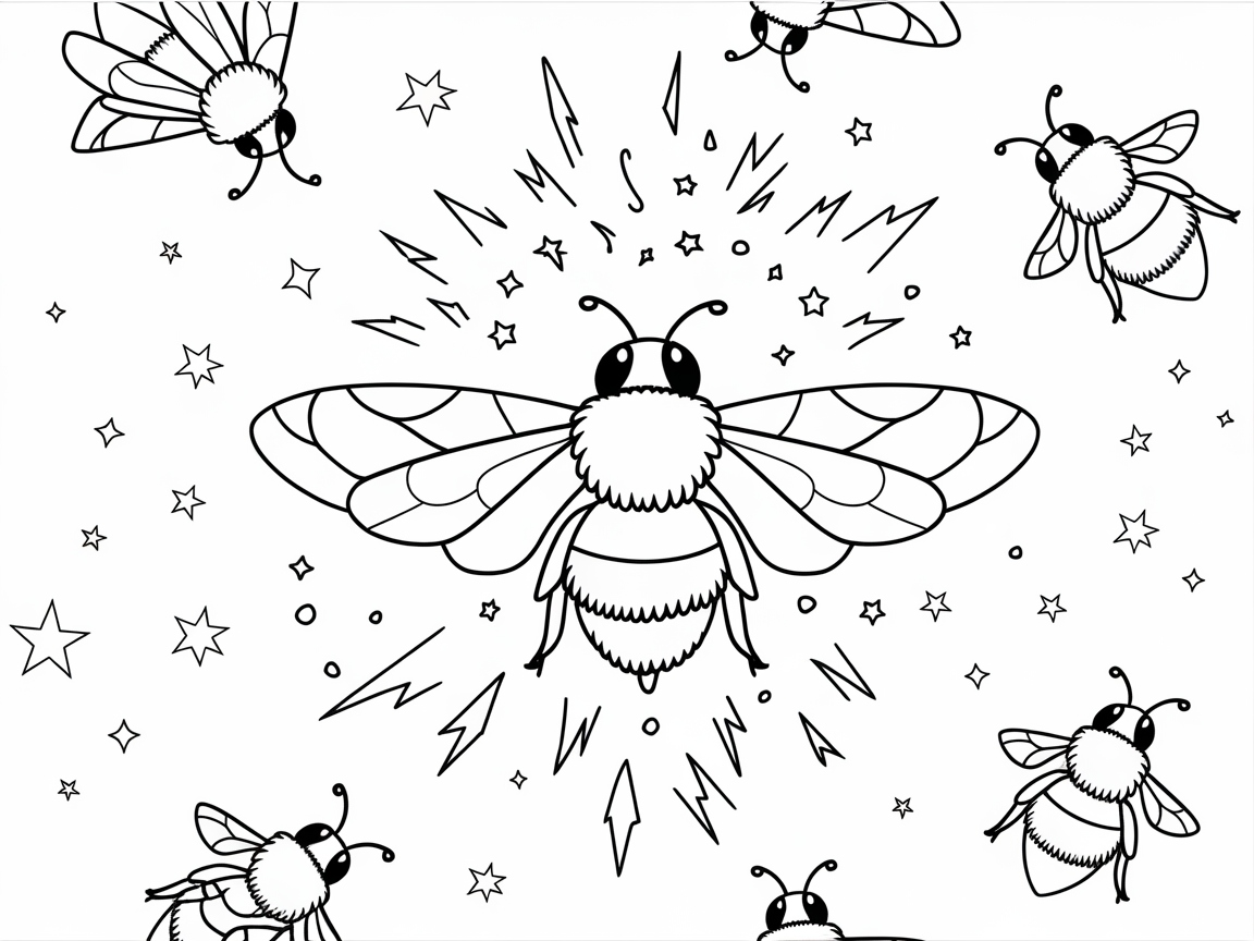 Starry Buzz with Glowing Bees