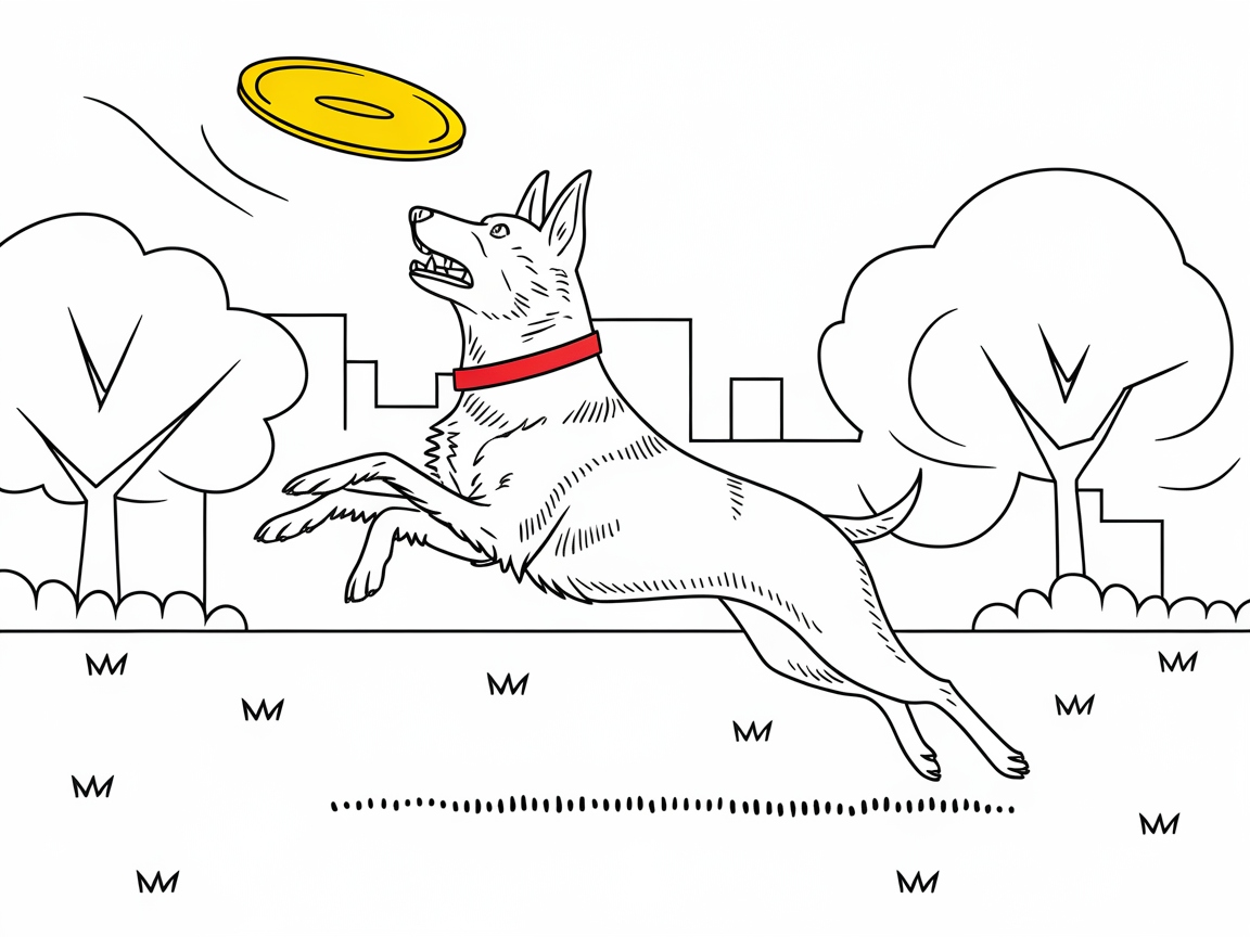 Belgian Malinois Chasing a Frisbee