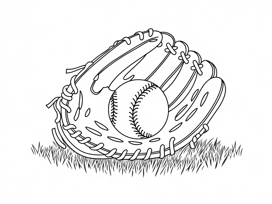 Catch Some Fun with This Baseball Glove Coloring Page