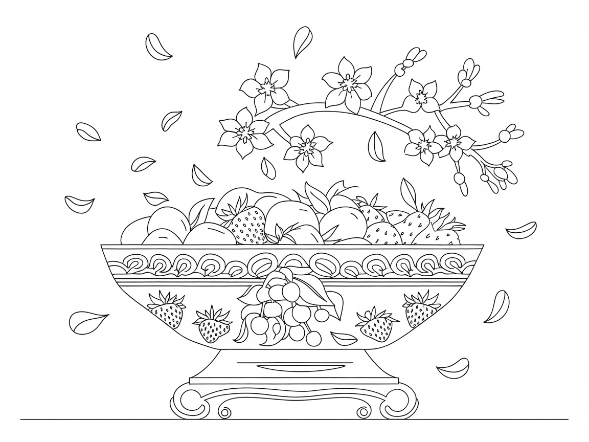 Elegant Floral Fruit Bowl with Blooming Charm