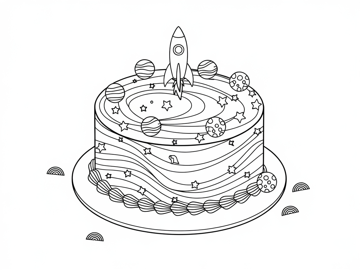 Blast Off with This Outer Space Cake Design