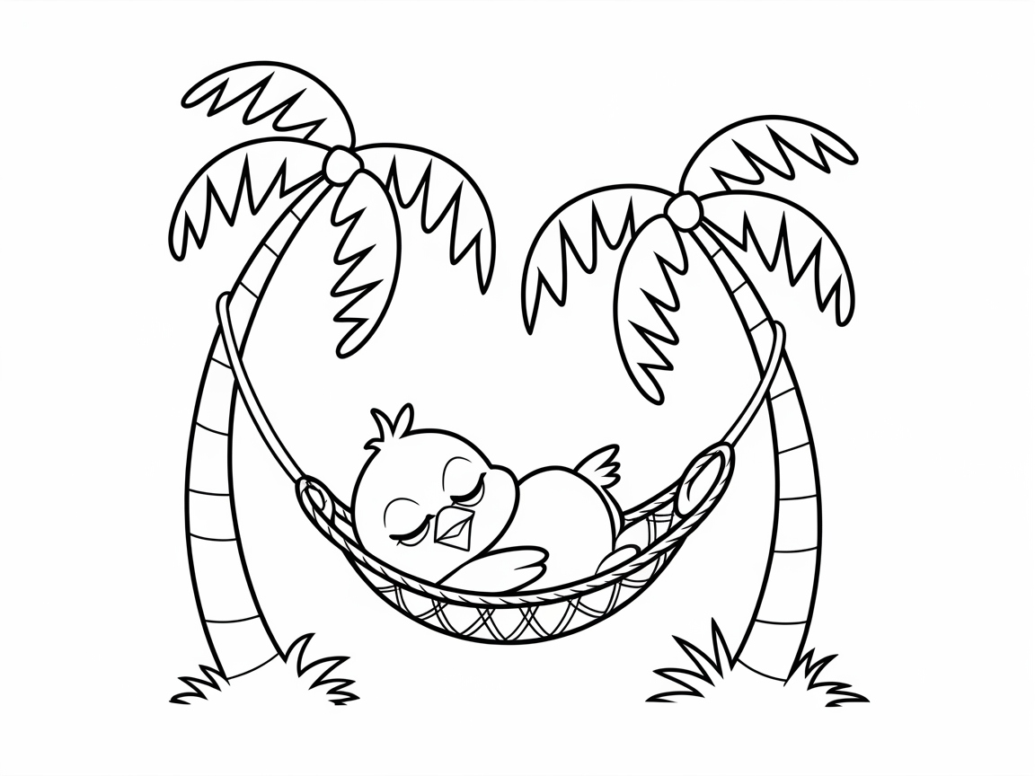 Tropical Hammock Chillout with a Relaxed Chick