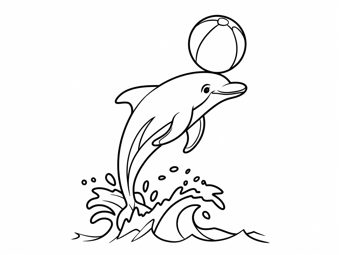 Playful Dolphin Beach Ball Scene