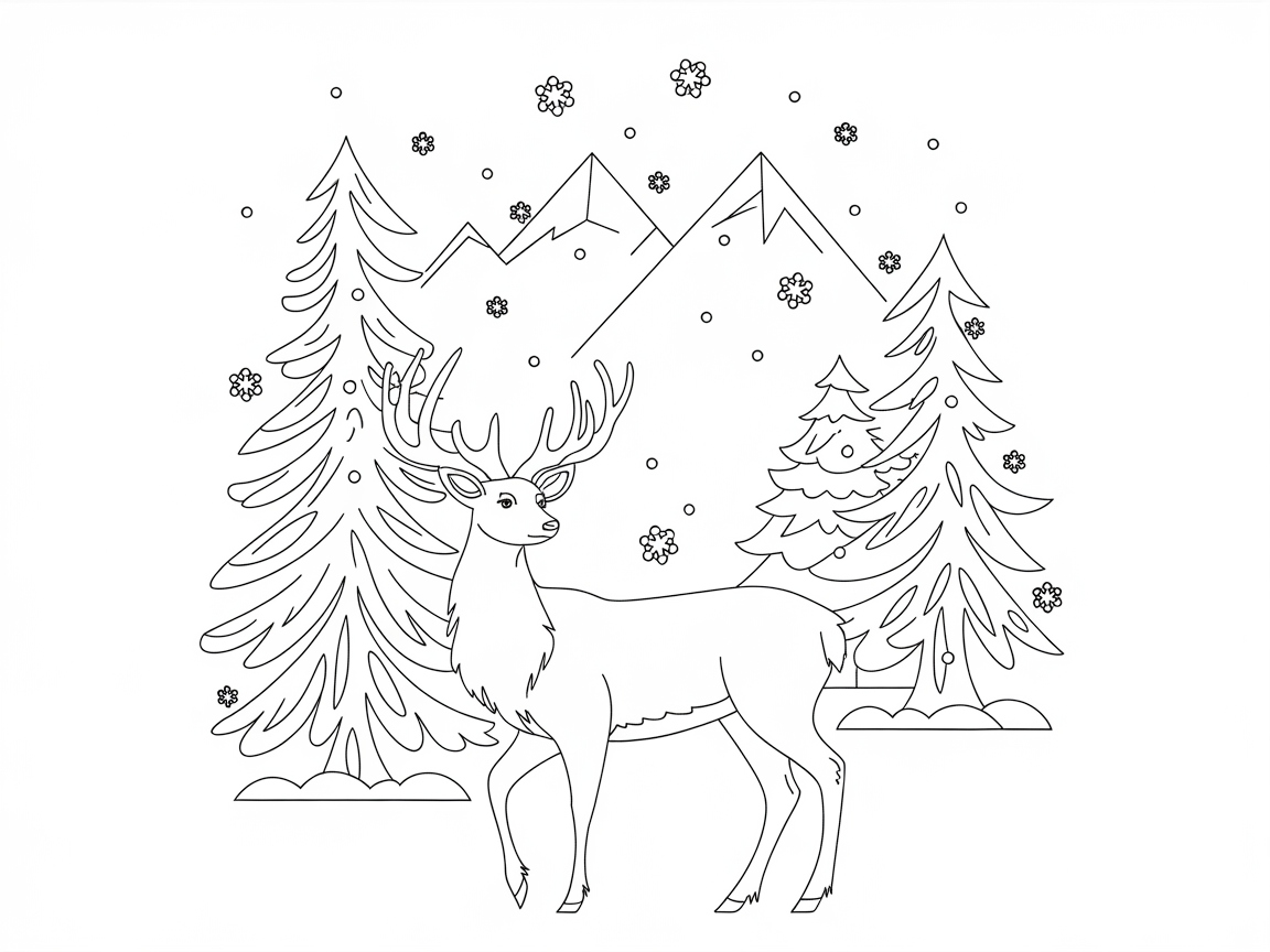 Explore a Serene Winter Wonderland with This Majestic Deer