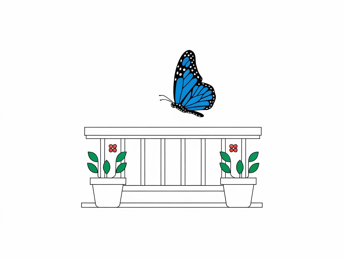Butterfly on a Balcony: A Peaceful Scene