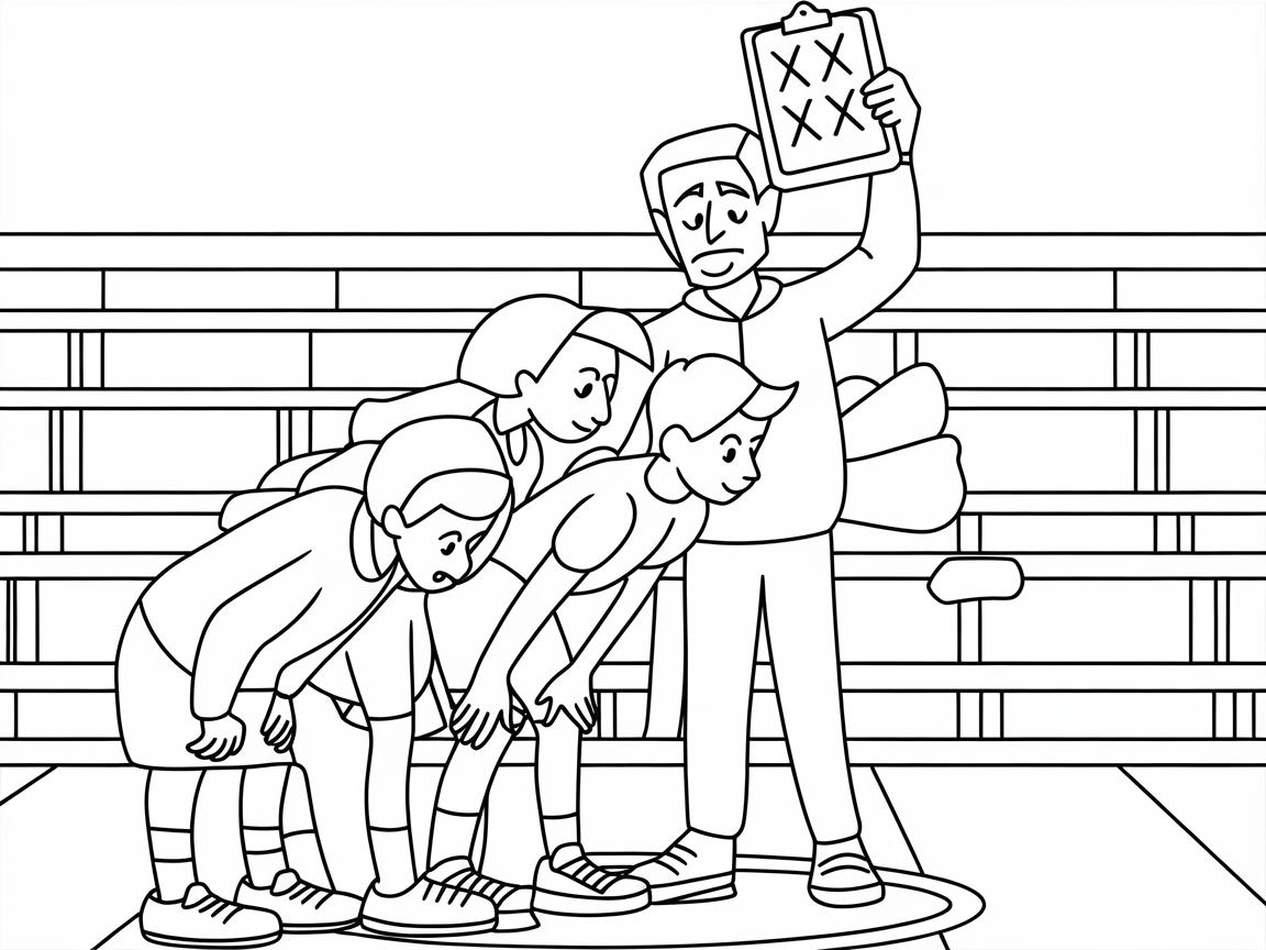 Strategize Your Coloring with This Playful Coaching Scene