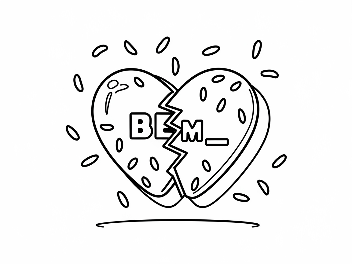 Cookie-Cracked Heart Coloring Page