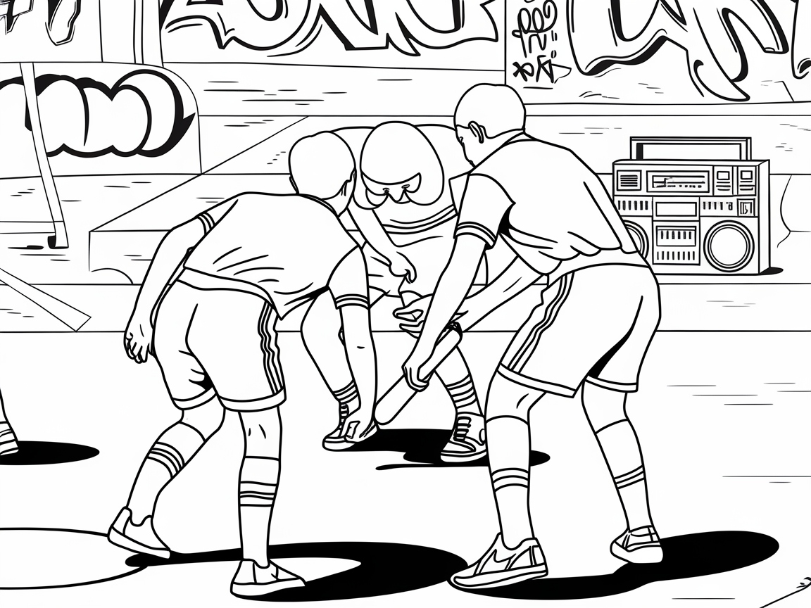 Streetball Vibes with This Urban Basketball Scene